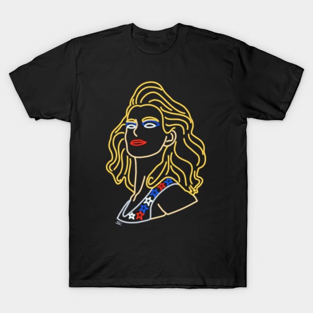 Neon Liberty Belle T-Shirt by SpectreSparkC